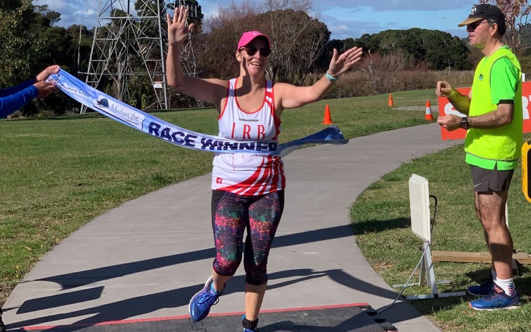 Nat takes out the LRC 5k at the Tailrace Park - Launceston Running Club