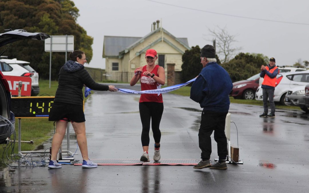 Leanne Bishop won in the wet frosty conditions at Bishopsbourne